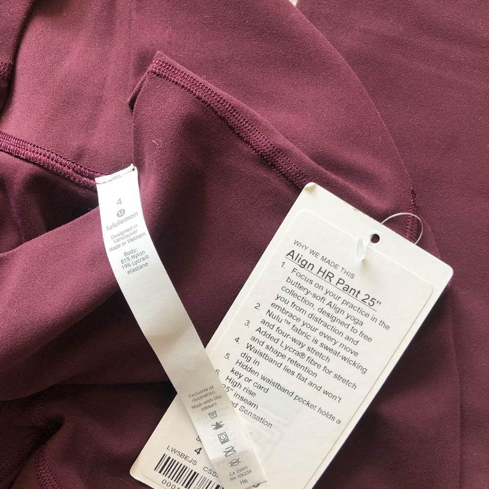 Lululemon Align Pant II 25" - Cassis - Picture 4 of 5